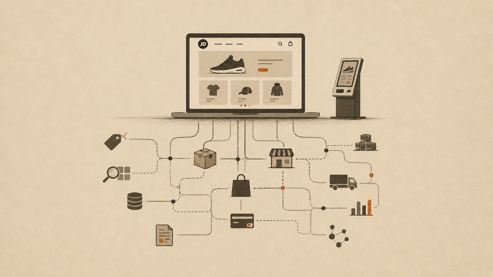 ilustrasi jd sports digital commerce ecosystem
