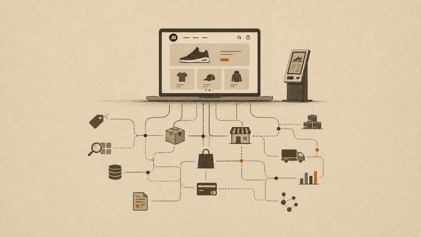 ilustrasi jd sports digital commerce ecosystem